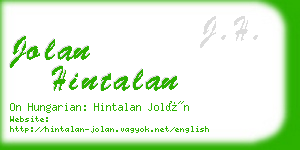 jolan hintalan business card